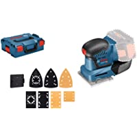 Bosch Professional GSS 18V-10 Orbital- Plato lijador 113 x 101 mm- microfiltro- sin batería- en L-BOXX- 18 V- Azul